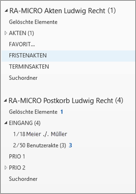 RA-MICRO Outlook Fristen