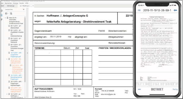 E-Akte Anzeige im Adobe Acrobat Reader DC auf PC und Smartphone