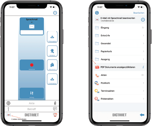 RA-MICRO Schnittstelle in der DictaNet App