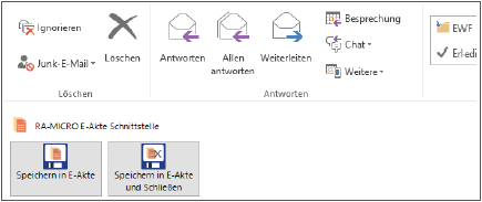 eingehende E-Mails in E-Akte speichern