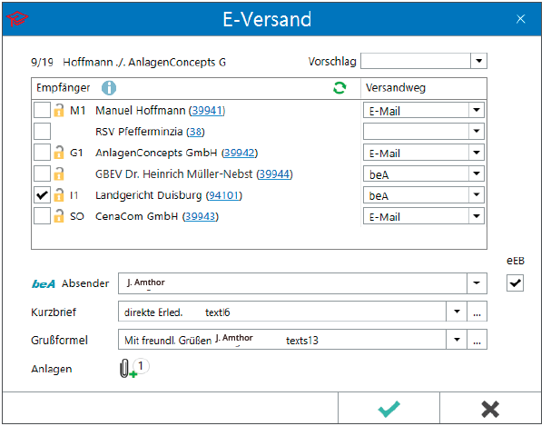 beA Versand aus RA-MICRO&nbsp;KTV