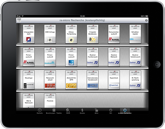 RA-Micro Lexbank auf Apple Ipad