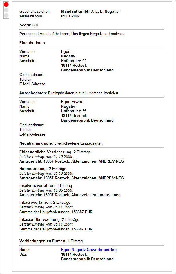 Muster Bürgel KOnsumentenauskunft