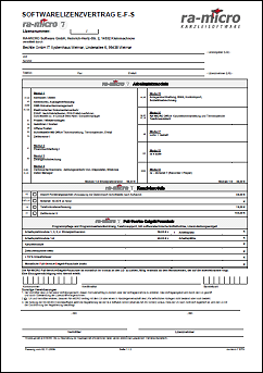 Muster RA-MICRO 7 Lizenzvertrag