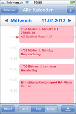 RA-MICRO Termine auf Apple iPhone 4