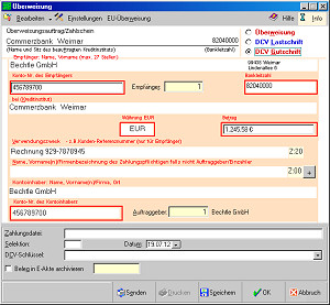 RA-MICRO Onlinebanking Überweisung