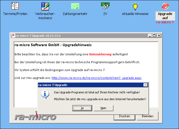 Umstellung ra-micro 7