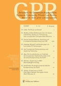 GPR - Zeitschrift f&uuml;r Gemeinschaftsprivatrecht